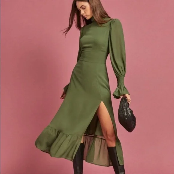 green emerald velvet dress Hunter Green Turtle Neck Long Sleeve Midi Sweater Dress *FINAL SALE*  SSYS